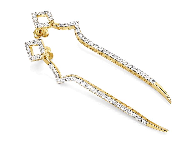 Złote kolczyki z cyrkoniami - 8288