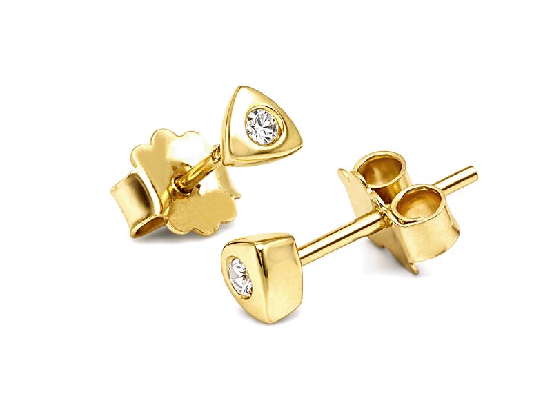 Złote kolczyki z cyrkoniami żółte złoto - 829