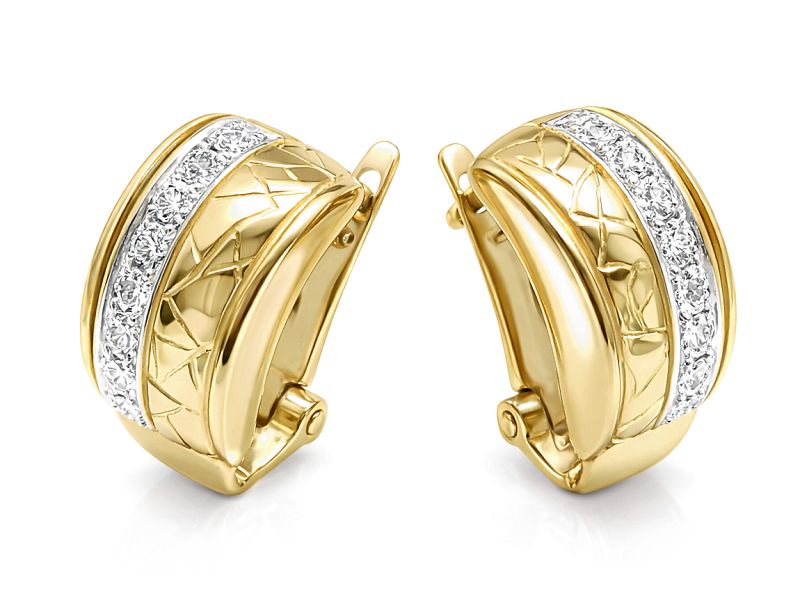 Złote kolczyki z cyrkoniami - 8290