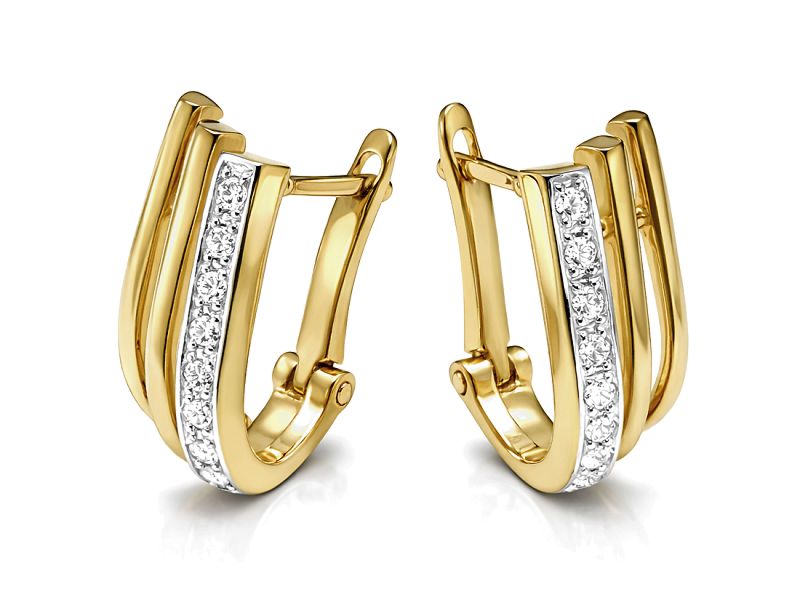 Złote kolczyki z cyrkoniami - 8299