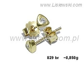 Złote Kolczyki z brylantami żółte złoto - 829br_Si - 1