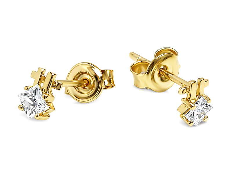Złote kolczyki z cyrkoniami żółte złoto - 830