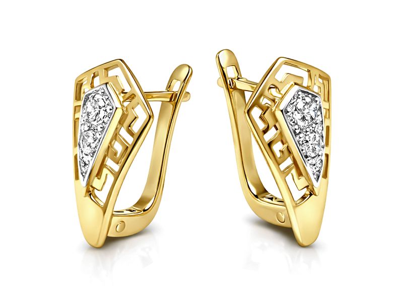 Złote kolczyki z cyrkoniami - 8300