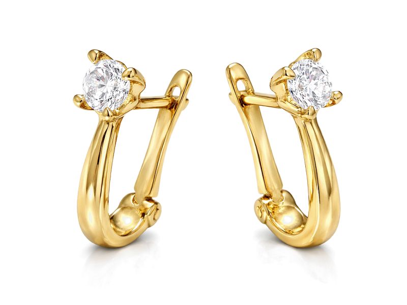 Złote kolczyki z brylantami - 8301br_VS