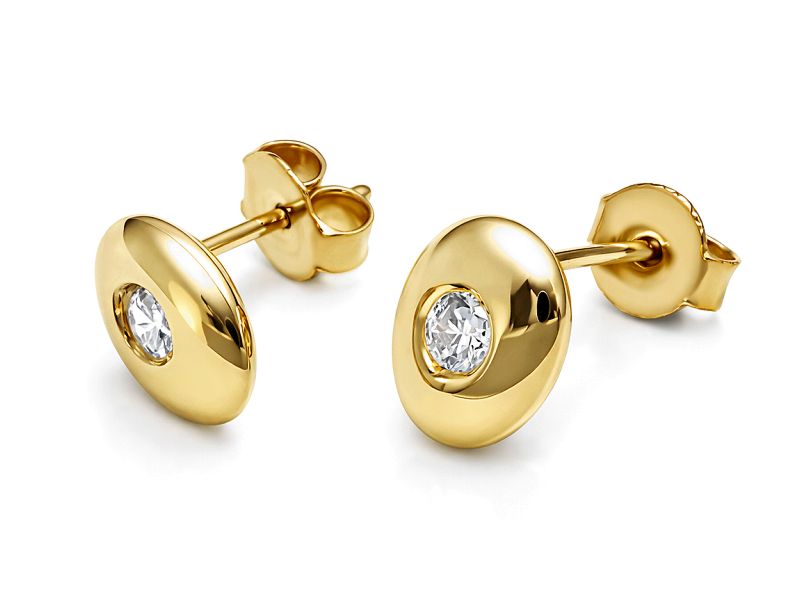 Złote kolczyki z brylantami żółte złoto - 8308br_Si