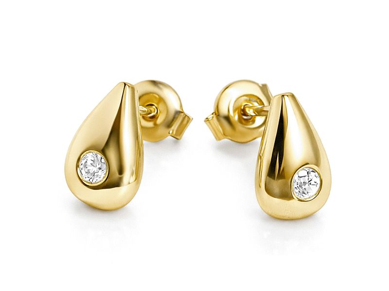 Złote kolczyki z cyrkoniami - 8309