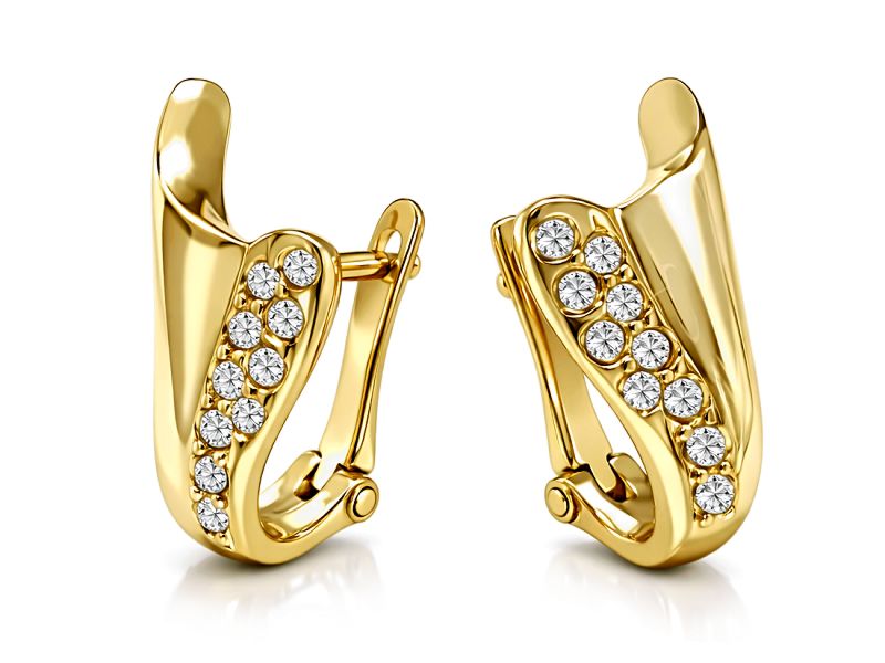 Złote kolczyki z cyrkoniami - 8316