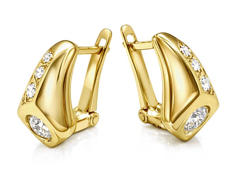 Złote kolczyki z cyrkoniami - 8318