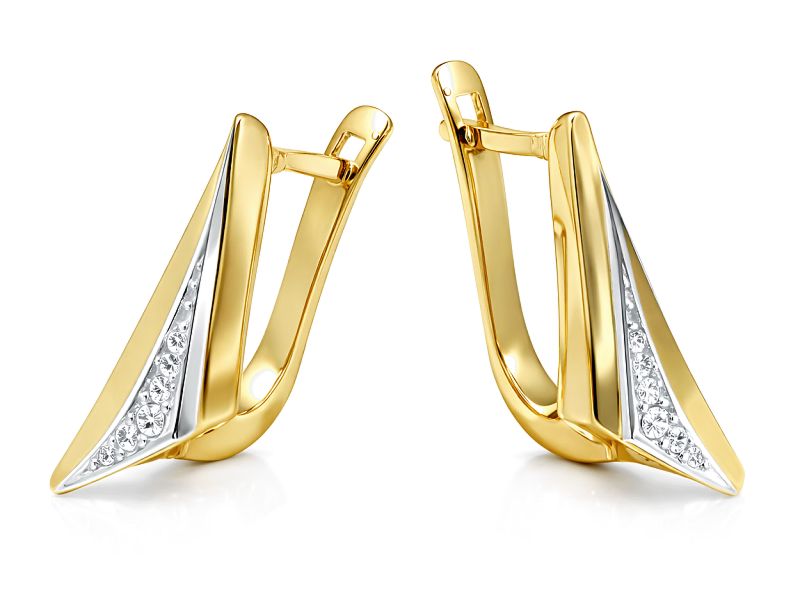 Złote kolczyki z cyrkoniami - 8319