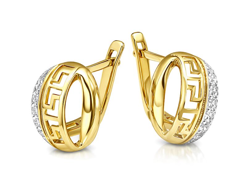 Złote kolczyki z cyrkoniami - 8323