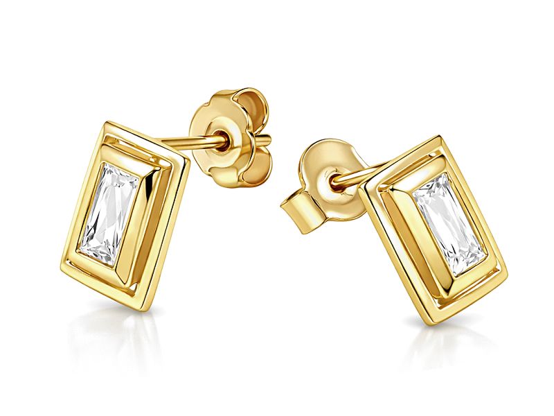 Złote kolczyki z cyrkoniami - 8330