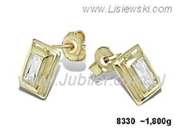 Złote Kolczyki z cyrkoniami żółte złoto proba 585 - 8330 - 1