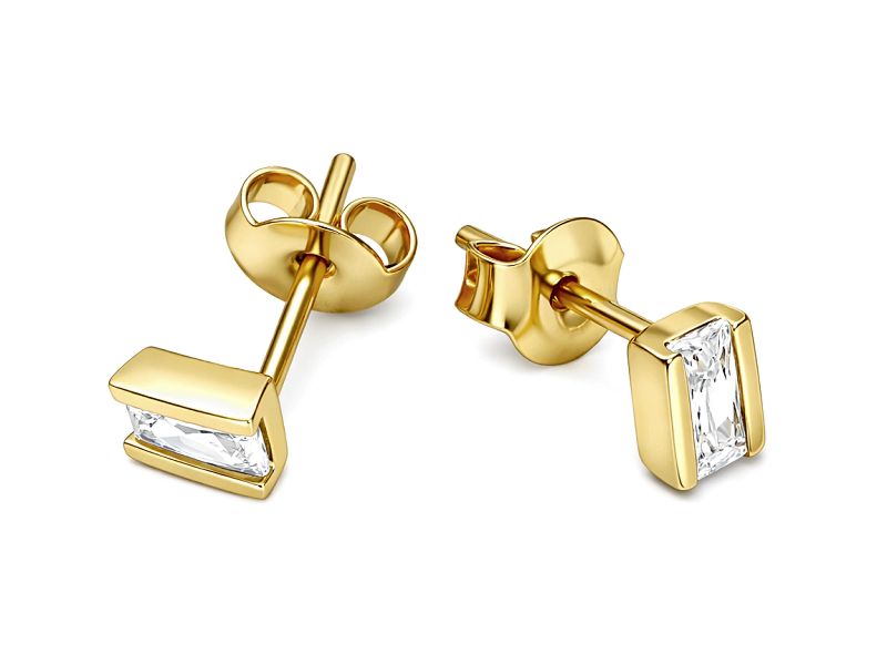 Złote kolczyki z cyrkoniami - 8331