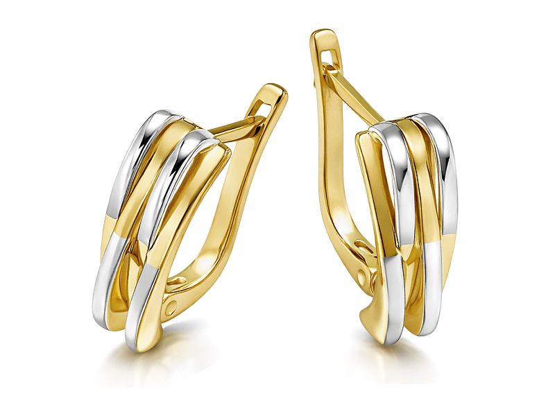 Złote kolczyki z cyrkoniami - 8336