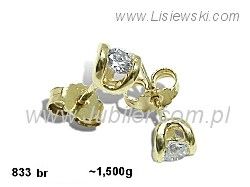 Złote Kolczyki z brylantami żółte złoto proba 585 - 833br_SI_H - 1