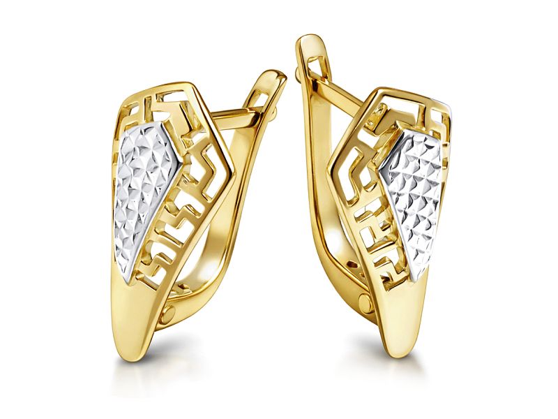 Złote kolczyki z cyrkoniami - 8341