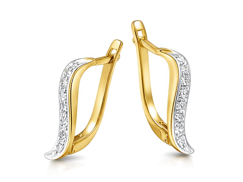 Złote kolczyki z cyrkoniami - 8345