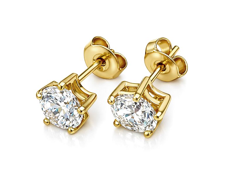 Złote kolczyki z cyrkoniami - 8350