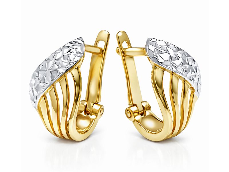 Złote kolczyki z cyrkoniami żółte złoto - 8355