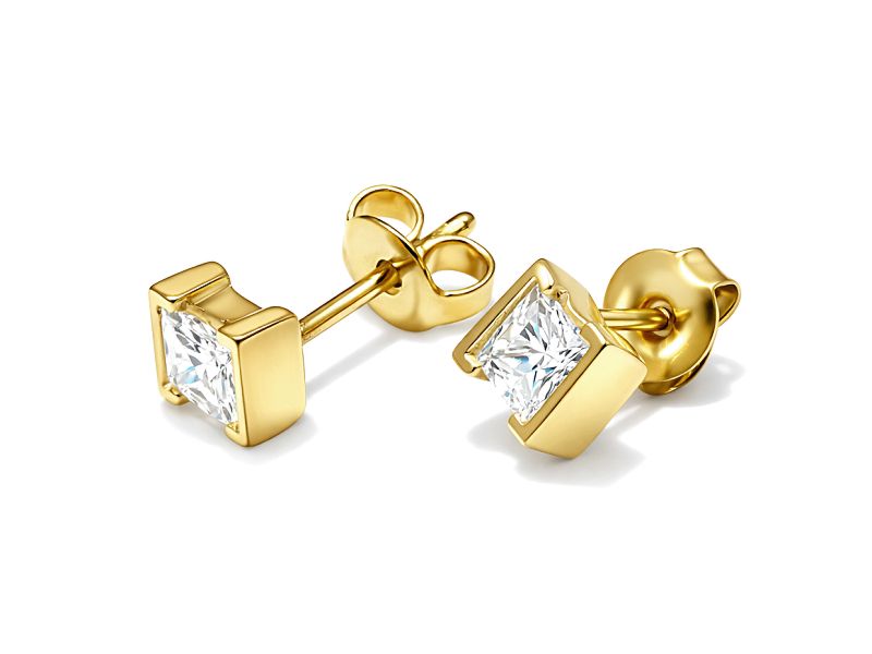 Złote kolczyki złote z cyrkoniami - 8359