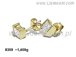 Złote Kolczyki złote z cyrkoniami - 8359 - 1