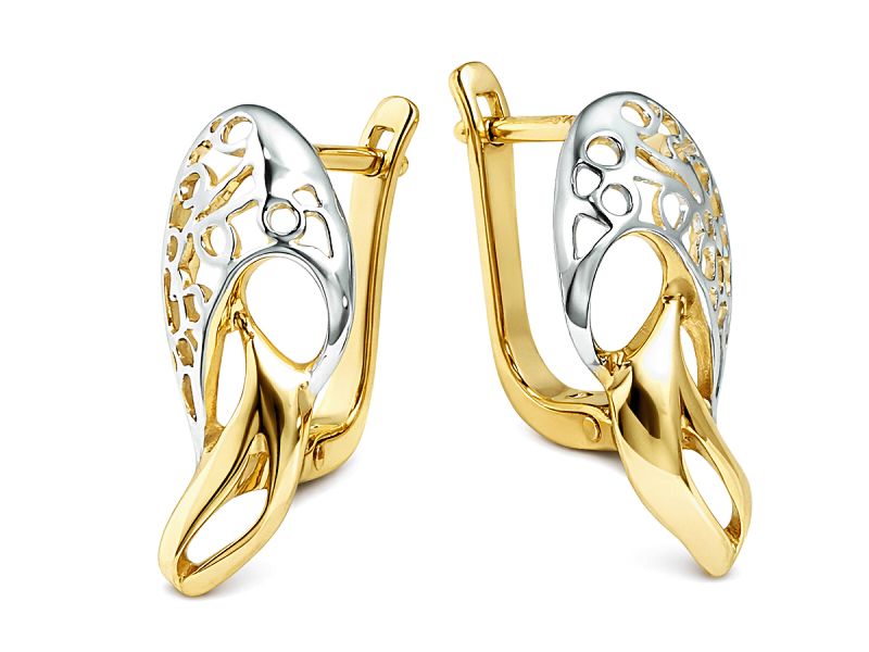 Złote kolczyki z cyrkoniami - 8367