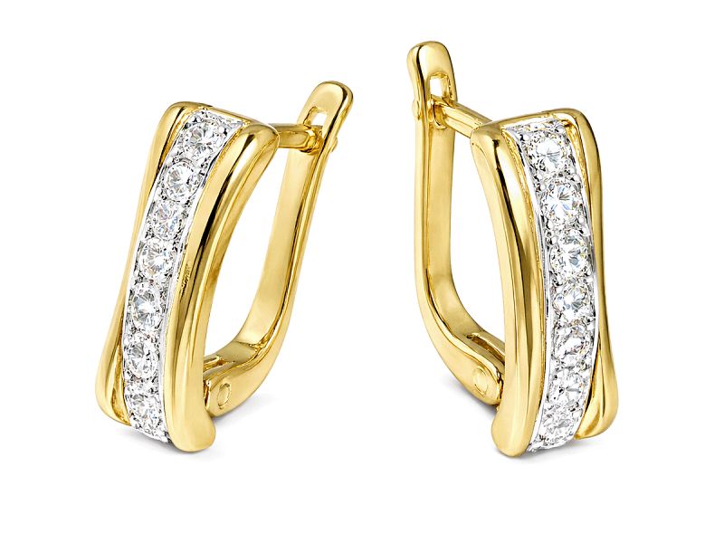 Złote kolczyki z cyrkoniami - 8369