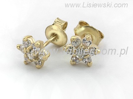 Złote kolczyki z cyrkoniami żółte złoto - 8374_1_1 — zdjęcie 2