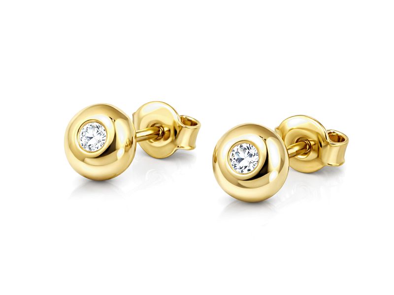 Złote kolczyki z cyrkoniami - 8376