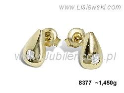 Złote Kolczyki z cyrkoniami żółte złoto proba 585 - 8377