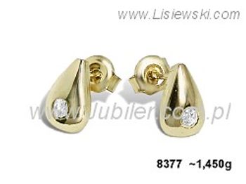 Złote Kolczyki z cyrkoniami żółte złoto proba 585 - 8377 - 1