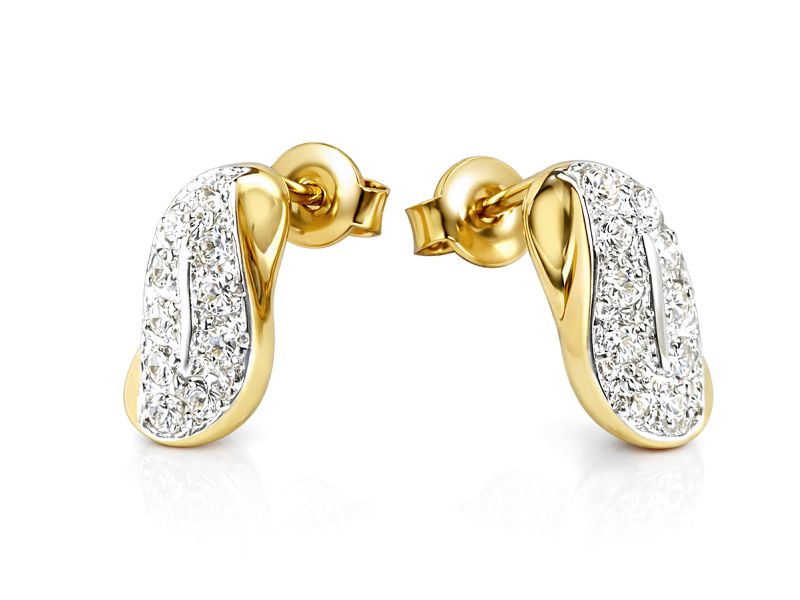 Złote kolczyki z cyrkoniami - 8379