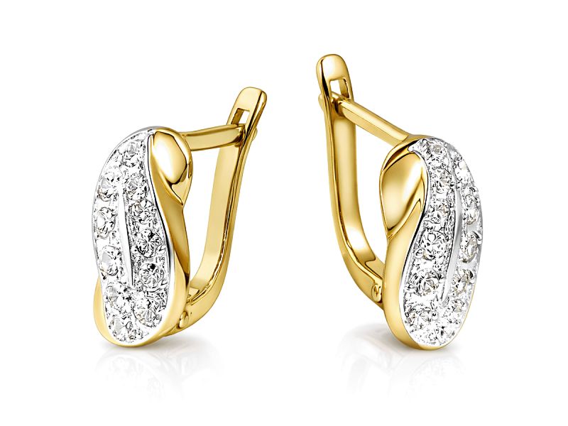 Złote kolczyki z cyrkoniami - 8380