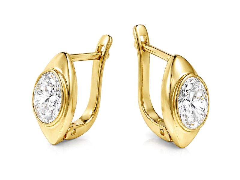 Złote kolczyki z cyrkoniami - 8382