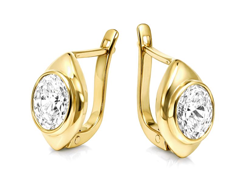 Złote kolczyki z cyrkoniami - 8384