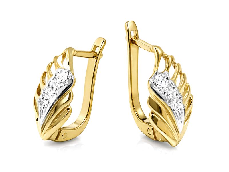 Złote kolczyki z cyrkoniami - 8387