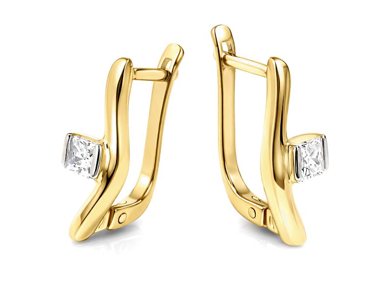 Złote kolczyki z cyrkoniami - 8390