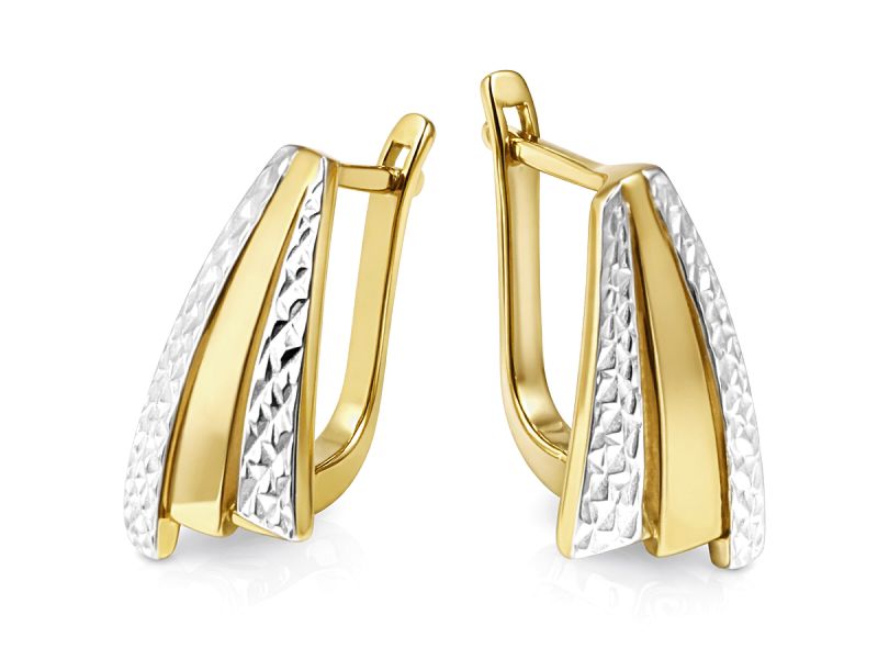 Złote kolczyki z cyrkoniami - 8391