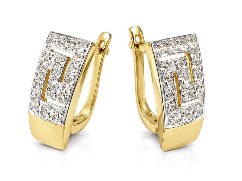 Złote kolczyki z cyrkoniami żółte złoto - 8395