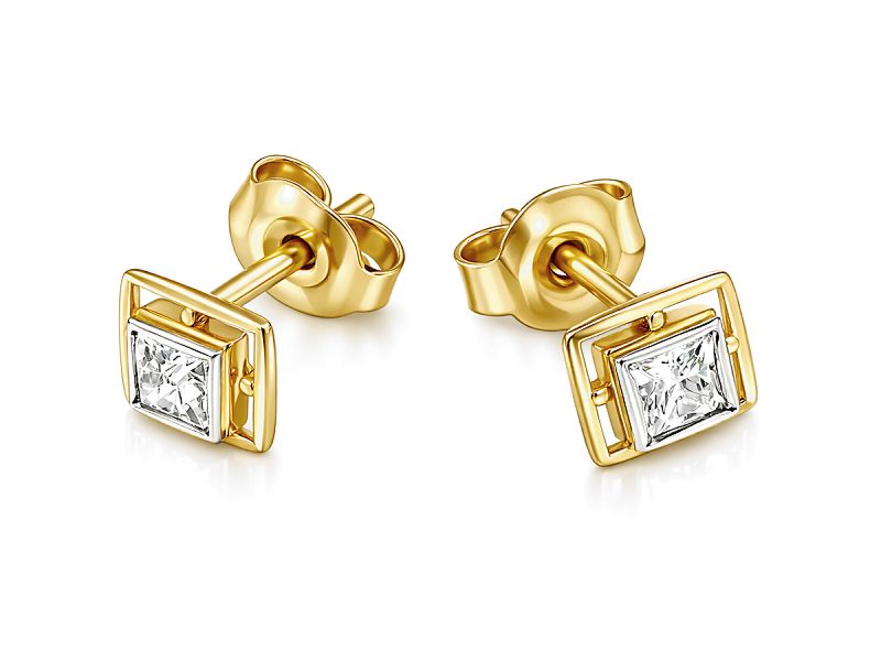 Złote kolczyki z cyrkoniami żółte złoto - 8396