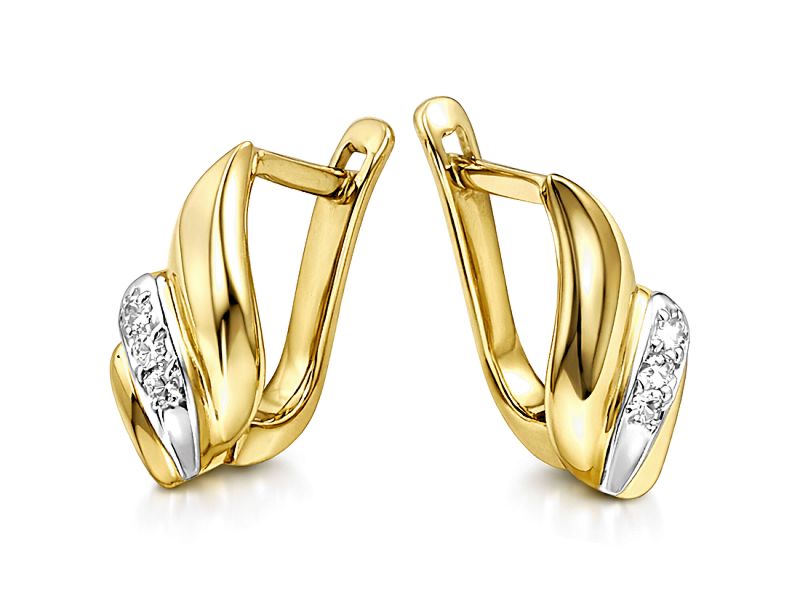 Złote kolczyki z cyrkoniami żółte złoto - 8397