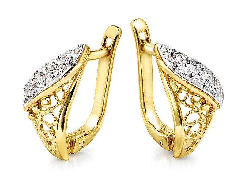 Złote kolczyki z cyrkoniami żółte złoto - 8399