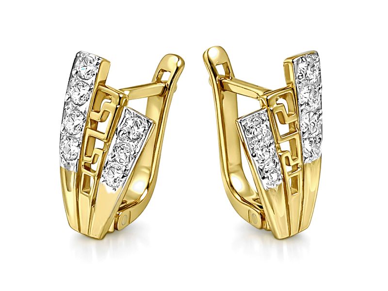 Złote kolczyki z cyrkoniami żółte złoto - 8401