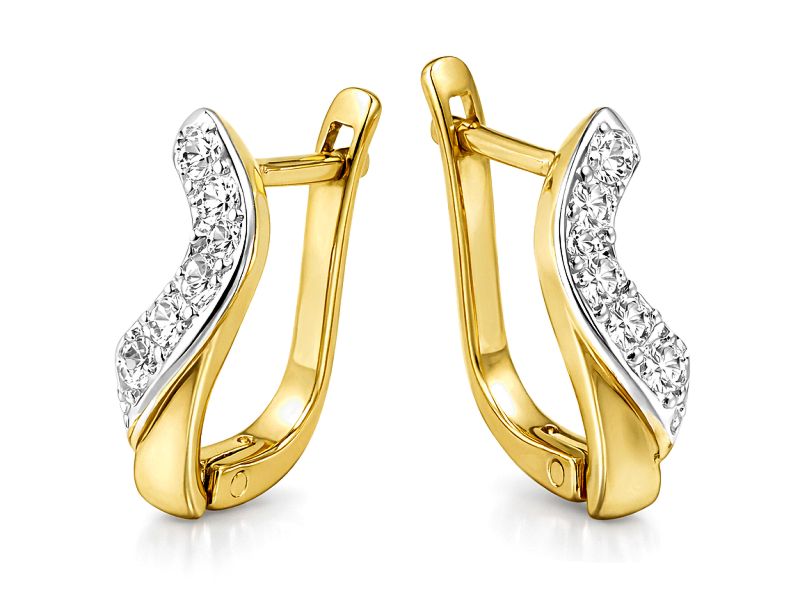 Złote kolczyki z cyrkoniami żółte złoto - 8403