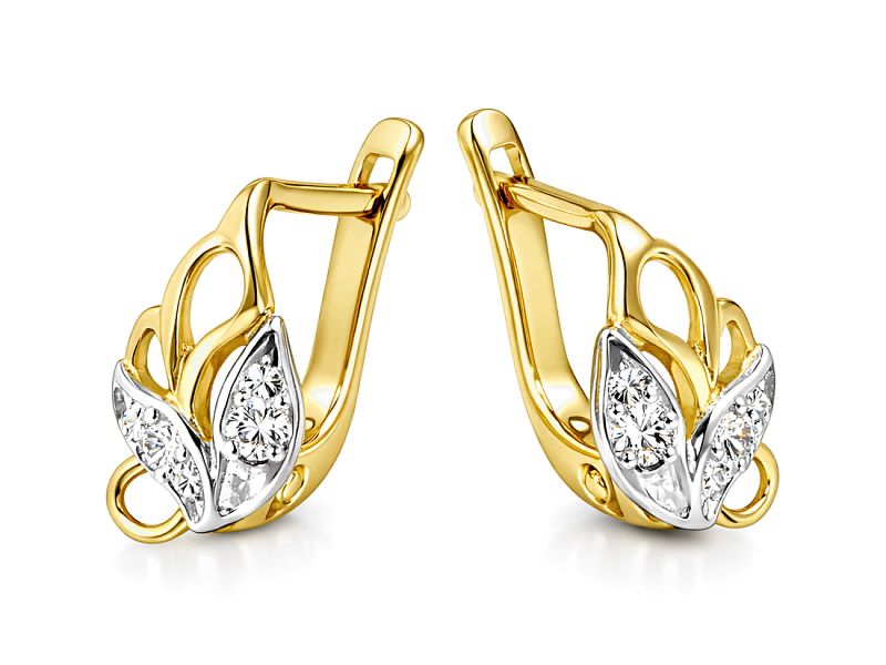 Złote kolczyki z cyrkoniami żółte złoto - 8404