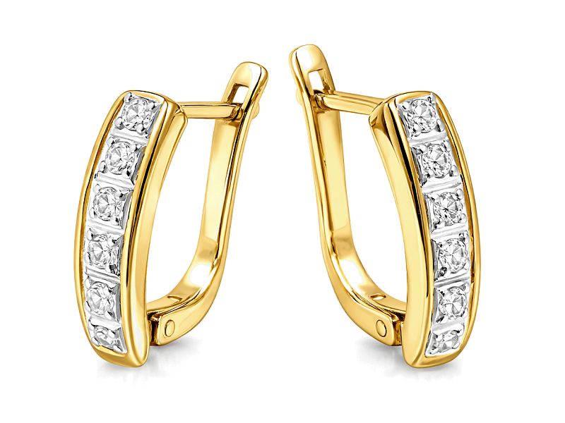 Złote kolczyki z cyrkoniami - 8406