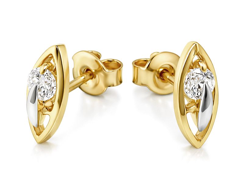 Złote kolczyki z cyrkoniami żółte złoto - 8409