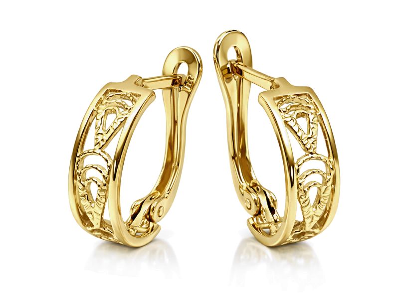 Złote kolczyki z żółtego złota - 841