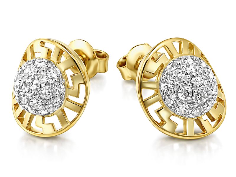 Złote kolczyki z cyrkoniami żółte złoto - 8412