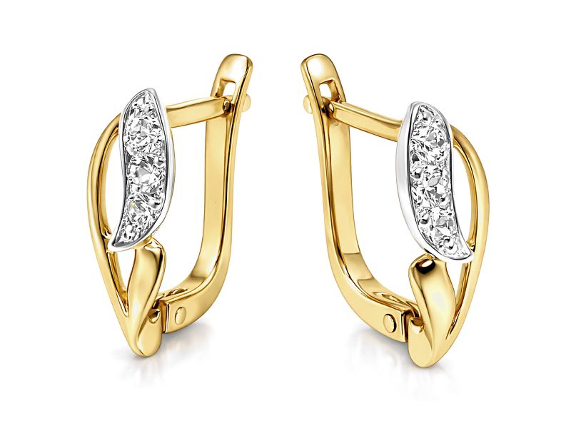 Złote kolczyki z cyrkoniami żółte złoto - 8414